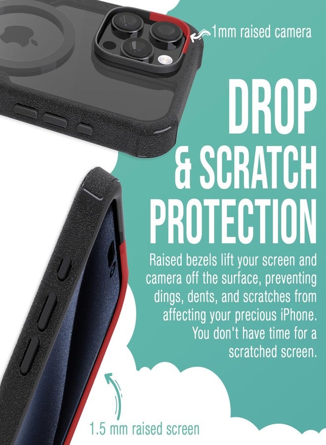 Smartish® iPhone 16 Pro Max Protective Magnetic Case - Gripzilla Compatible with MagSafe [Rugged + Tough] Heavy Duty Armor Cover Drop Tested Protection for Apple iPhone 16 Pro Max - Clearly Black - Image 4